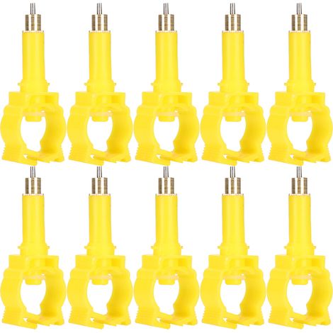 Abreuvoir Automatique Pour Volaille - Tétine En Laiton G3/4 - Jaune Et Orange - Installation Sur Tuyau - Lot De 10 Pièces (1/5)