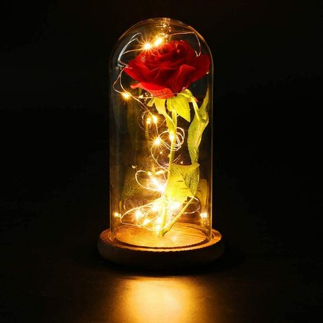 Campana decorativa Rosa eterna illuminata da MicroLed Bianco Caldo a batteria Wisdom (1/4)