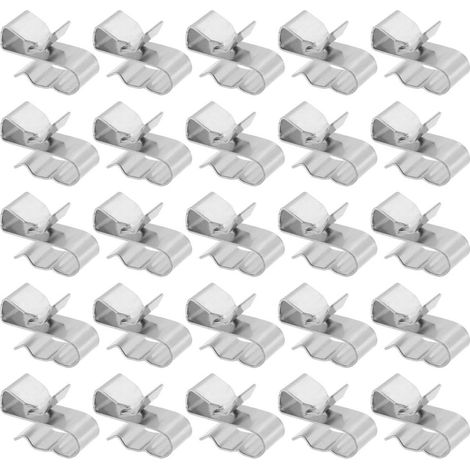 25 Clips de Fixation pour Câbles Photovoltaïques en Acier Inoxydable Argenté, Structure à Ressort Concave, pour Gestion Soignée sous Cadre de Module Solaire, Lot de 25 (1/5)