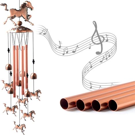 Clochettes A Vent Cheval - En Aluminium - 82 Cm - Décoration Intérieure Extérieure - 1 Pièce (1/5)