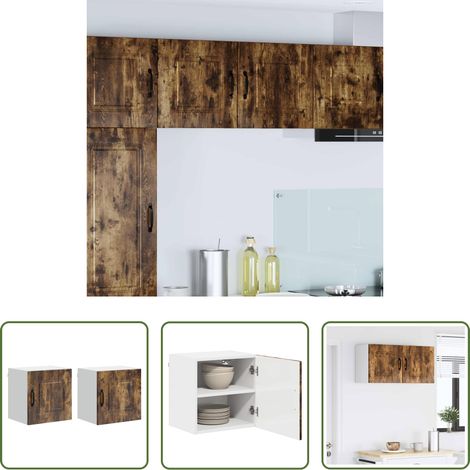 Holzschrank -  Küchenschrank Kalmar 2 pcs Geräucherte Eiche 40 x 31 x 40 cm (1/5)