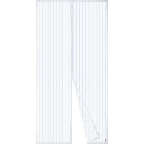 Moustiquaire Magnétique Pour Porte, Rideau en Maille, Joint Magnétique de Haut en Bas avec Fermeture Automatique, Maintient l'air frais à l'intérieur (120x220cm, Blanc) (1/4)