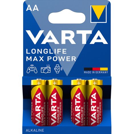 Varta 04706 Batteria Monouso BLISTER 4 PILE AA STILO LONGLIFE MAX POWERS Multicolore