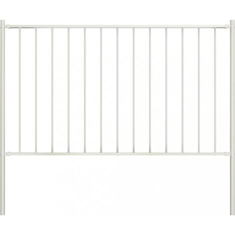 vidaXL Fence Panel "Woerden" with Posts Steel 1,7x0,75 m White (1/5)