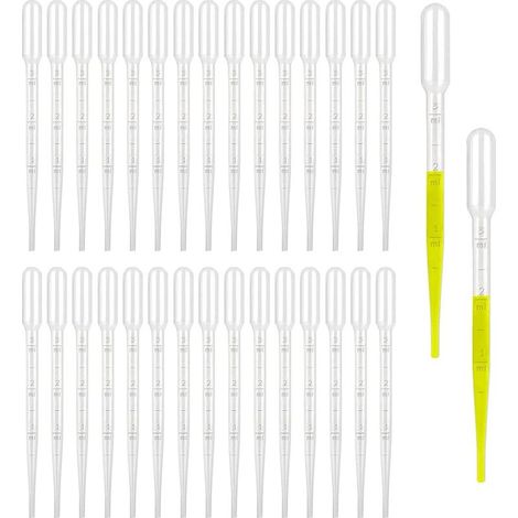 Pipettes de Transfert en Plastique,Pipette De Transfert,Pipettes de transfert de Pipette jetables Pipettes,Pipettes Compte-gouttes Graduées Transfert,30 Pièces 3ML en Injecteur de Compte-Gouttes (1/5)