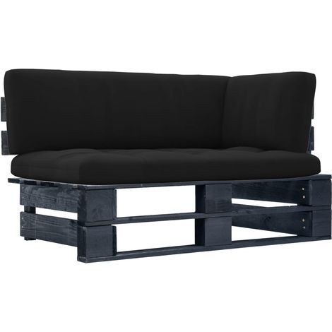 Canapé d'angle de jardin palette - Salon de jardin - Banc de jardin - Noir Bois de pin imprégné Chic-411984 (1/5)