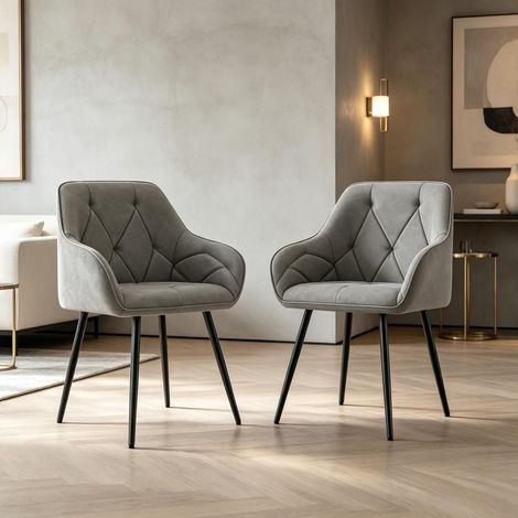 Chaises rembourrées confortables, Chaises de salle à manger modernes, Set de chaises modernes avec dossier ergonomique (uniquement avec 2 chaises de salle à manger) (1/5)