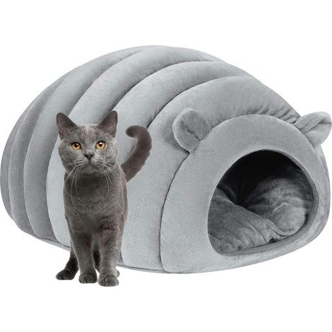Nicho cálido para gatos, cueva de cúpula suave, cama para gatitos, caseta, cesta acogedora para perros, cama nido para mascotas de interior, saco de dormir con cojín extraíble para cachorros y animale