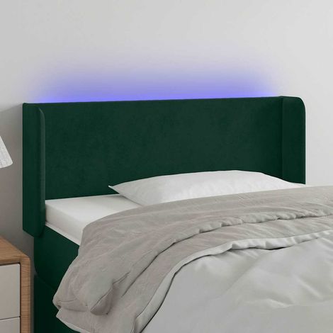 vidaXL Cabecero con LED de terciopelo verde oscuro 83x16x78/88 cm (1/5)