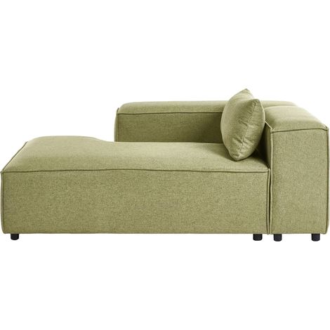 Right Hand Chaise Longue Light Green Fabric Modern Living Room BRANDE