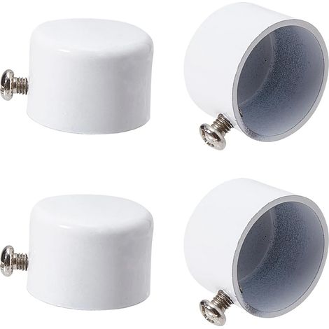 4 embouts de Rideau en Métal Blanc avec Vis 28 mm Embouts de Tringle à Rideau Cylindriques Têtes pour Rideau de Bureau à Domicile 32.5x22.5 mm (1/5)