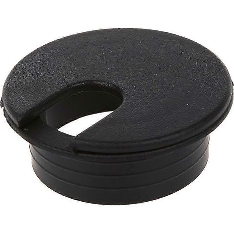 Lot de 10 passe-câbles noirs de 35 mm pour prise de câble de bureau ou de table. (1/5)