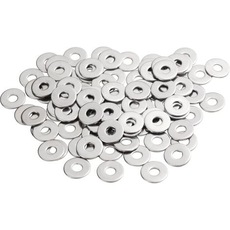 Metallscheiben M5, flache Unterlegscheiben 100 Stück, Edelstahl-Unterlegscheiben M5 x 15 mm, Unterlegscheiben aus Edelstahl 304 DIN9021 / ISO7093, Penny-Unterlegscheiben für Schrauben und Muttern