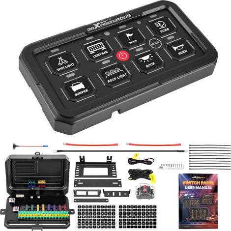 8 Gang RGB LED Switch Panel Control Box Light Bar 12V 24V For UTB 4WD Car Marine (1/5)