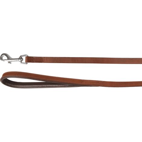 Laisse 130 cm x 15 mm ARIZONA en cuir brun pour chien. - Flamingo