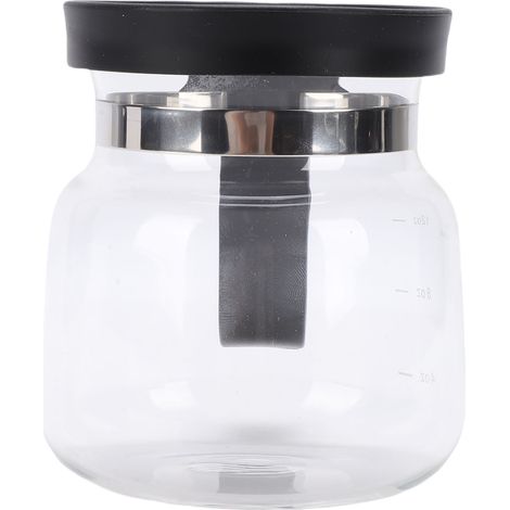 Caffettiera in vetro borosilicato trasparente da 473 ml (16 oz) con coperchio in silicone antigoccia e comoda impugnatura, ideale anche per tè e cioccolate calde. (1/5)