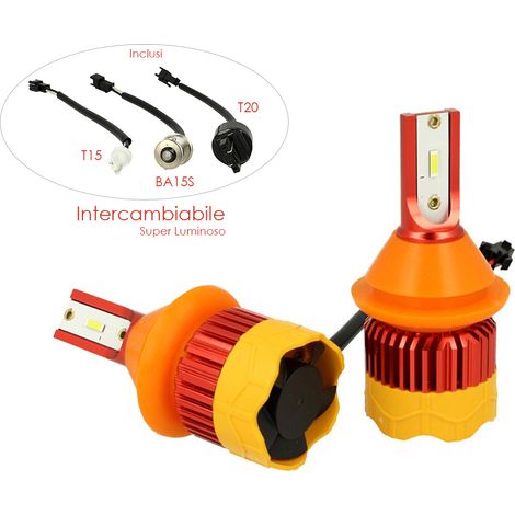 Kit Full Led Canbus BA15S T20 T15 Per Luce Diurne Retromarcia Stop Posizione Posteriore 12V 30W Super Luminoso (1/3)