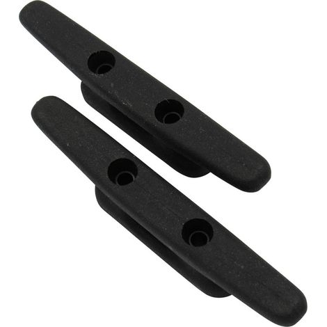 x2 130MM Black Nylon 2 Hole Cleats - Marine Boat Deck Rope Tie (1/5)