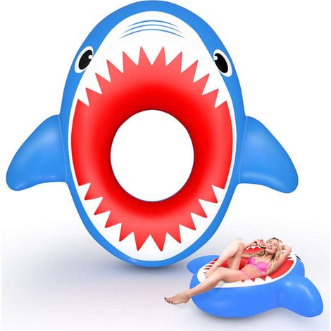 SABIR Bouée Requin Gonflable, Lit de Natation,Jouet Gonflable Flotteur de Plage,Matelas Gonflable de Piscine-Confortables-Amusant-Doux et Durable (1/5)