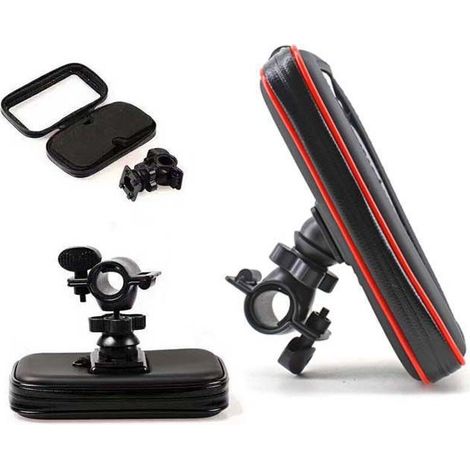 Support étanche pour téléphone portable à vélo avec écran tactile - Support de guidon avec protection antidérapante et compartiment interne