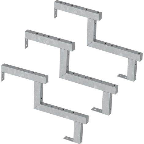 Pack 3 pièces - Limon acier galvanisé 2 marches - H 34cm - Option contremarches