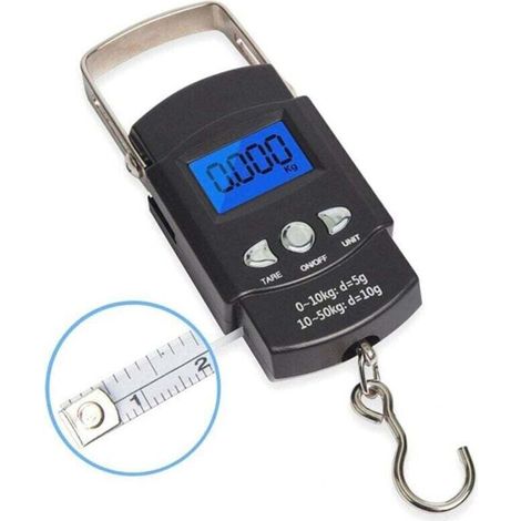 Gepäckwaage, 50 kg Hängewaage, tragbare digitale Reisekofferwaage (1/3)