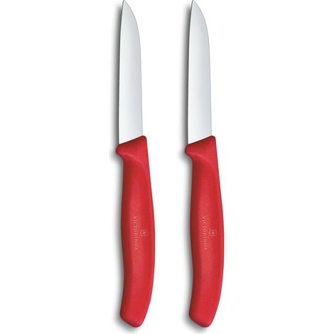 Victorinox Swiss Classic Set di pelapatate per frutta e verdura, 2 pezzi, Taglio dritto, Extra affilato, Rosso (1/2)