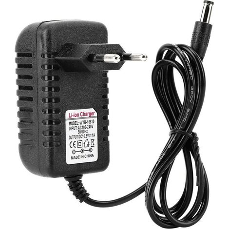 Sjlerst – Chargeur universel 16.8V 1A – Adaptateur secteur Li-ION avec protection contre surtensions – Prise UE pour appareils compatibles (1/5)