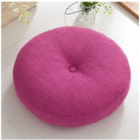 Rond Coussin Siège, Coussin Coton Lin Tatami, Coussins Chaise épais Moelleux pour Coussins de Chaise de Bureau, Coussin D'extérieur Amovible Et Lavable pour Intérieur,Rose,40cm(16inch) (1/5)