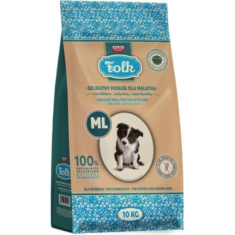 FOLK Repas délicat pour tout-petits au lapin, veau et carottes ML 10 kg (1/4)