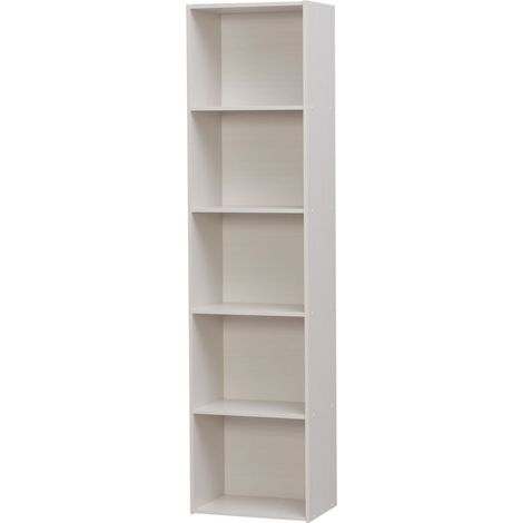 Iris Ohyama, muebles, estantería de oficina, estantería, gran capacidad, CX-5FN, Roble blanco, W29.7 x D42 x H170.3 cm