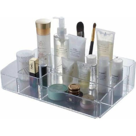 Trade Shop - ORGANISATOR FÜR KOSMETIK 10 FÄCHER AUS TRANSPARENTEM ABS 34X22X9CM 59065 - (1/3)