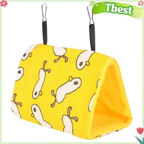 Hamac pour oiseaux - TBEST - Petit Canard - Jaune - Triangulaire - Tissu léger (1/5)