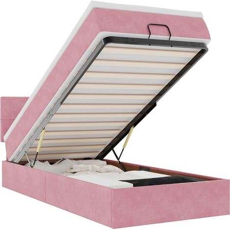 Maison Exclusive - Struttura Letto Pouf con Materasso Rosa 100x200 cm Velluto