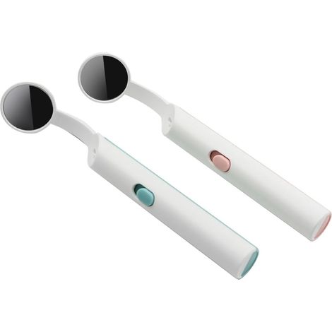 Miroir Dentaire 2 pièces avec lumière LED, Miroir Dentaire Anti-buée pour Soins bucco-dentaires (1/5)