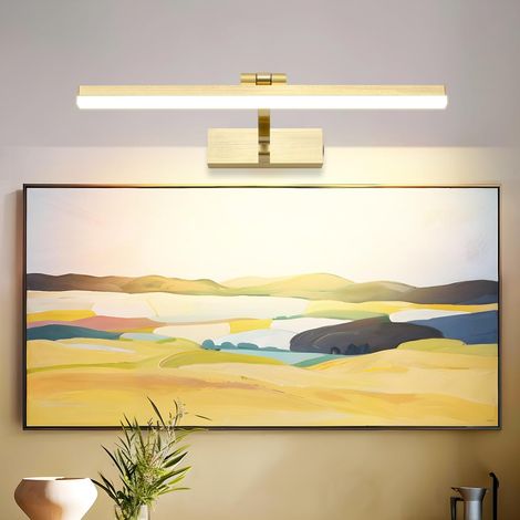 LED-Wandleuchte, 40 cm, gebürstetes Gold-Aluminium, IP44, 3 Farbtemperaturen, für Badezimmer und Spiegel (1/5)