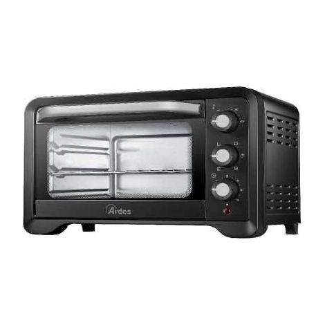 Horno eléctrico con temporizador y 6 funciones de cocción, 1380 W, color negro, Ardes AR6222PB