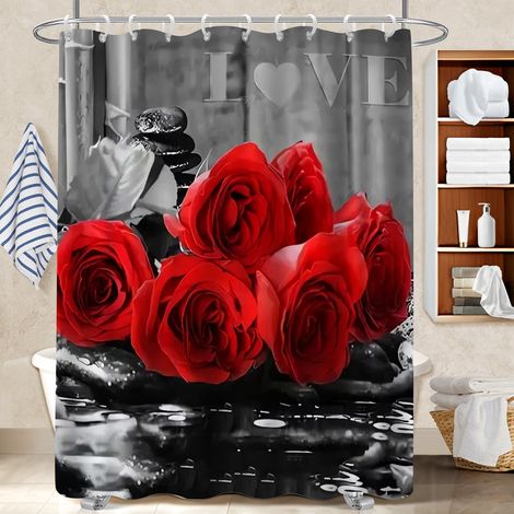 Rideau de douche imperméable en polyester 180x180 déco d‘intérieur bâche de douche pour accueillir l’été dans sa maison (1/5)