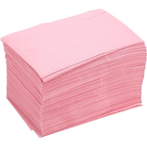 Serviettes dentaires jetables 125 pièces, imperméables et absorbantes, bavoirs de protection pour tatouage, couverture corporelle rose (1/5)