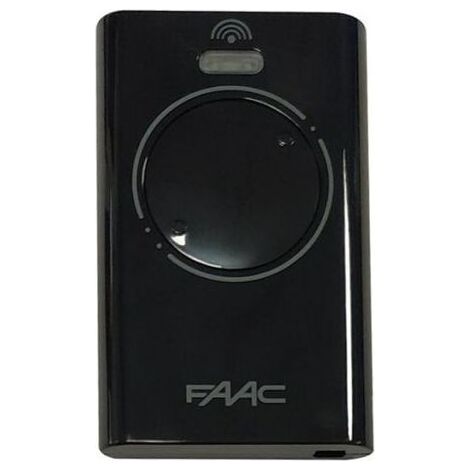Télécommande FAAC XT2 433 SLH noire - 2 canaux - Encodage sécurisé par code tournant SLH - Compatible avec les moteurs FAAC - Référence 7870071 (1/3)