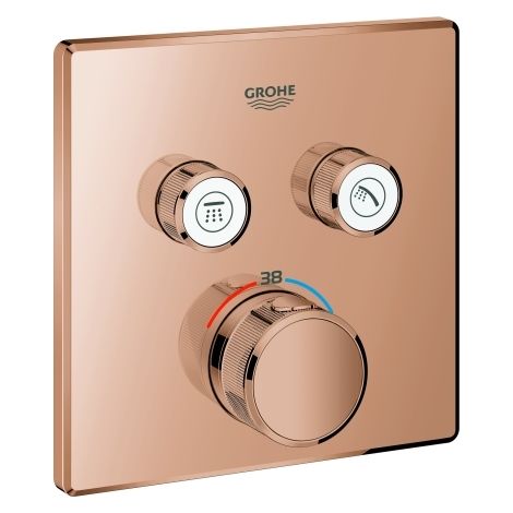 Thermostat Grohtherm SmartControl 29124 eckig FMS 2 Absperrv. warm sunset (1/3)