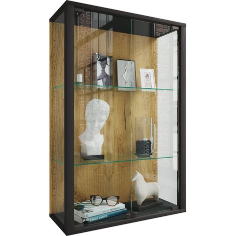 Gabinete de exhibición de pared colgante de cristal de gabinete de exhibición Udina M 80x60x25 - VCM