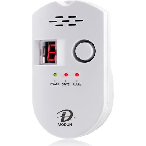 Détecteur de Gaz Moniteur de fuites de Gaz Naturel GPL Charbon avec Alarme sonore et Affichage numérique LED Détection Méthane Propane Butane Convient pour Cuisine Camping-Car Garage (1/5)