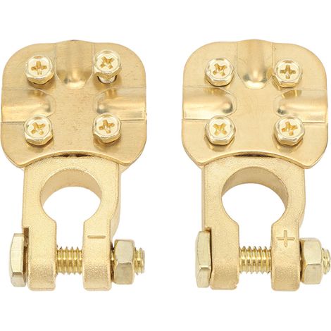 Connecteur de borne de batterie en laiton, 2 pièces, ensemble de pinces de poteau supérieur de voiture, positif négatif 1 à 3 voies 2 à 4/0 AWG. (1/5)