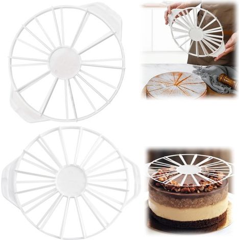 Divisorio/tagliatorte in 2 pezzi, divisore rotondo per torte, utensile da forno, taglio su entrambi i lati per torte, impasti e budini (26,5 x 32,5 cm) (1/5)
