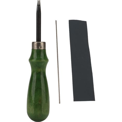 Lot de 2 biseau cuir manche bois outil coupe chanfrein, affûteur bords pour maroquinerie artisanale DIY (1/5)