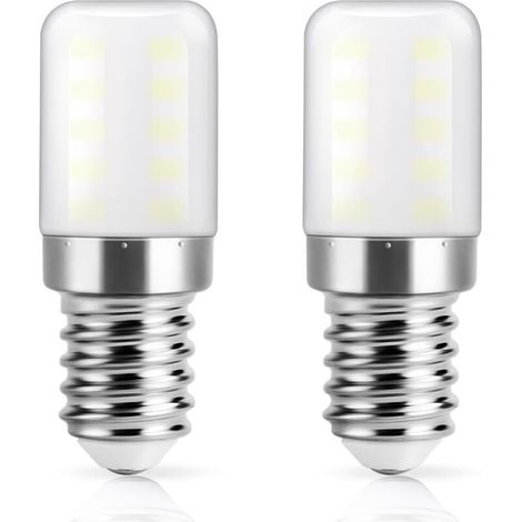 Ampoule LED réfrigérateur E14, Blanc froid 6000K, 3W remplace l'ampoule halogène 30W pour réfrigérateur, 300lm, Petit culot à vis lampe LED pour frigo, hotte,2 Unité [Classe énergétique F] (1/5)
