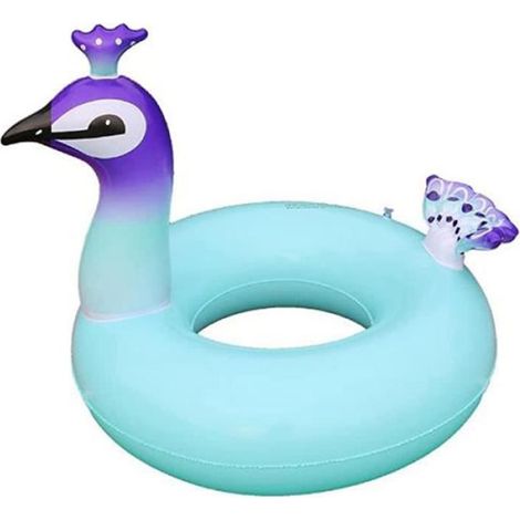 Anneau de natation gonflable paon adultes enfants sports nautiques 90 cm (1/5)