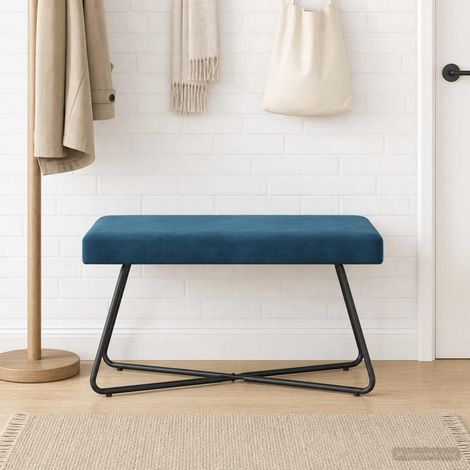 vidaXL banc Bleu 80 x 40 x 45 cm Velours (1/5)