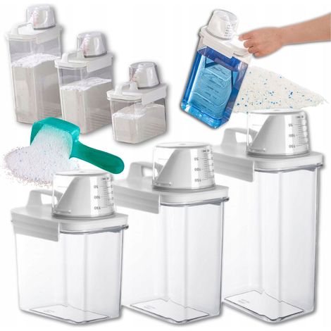 Pulver- und Flüssigkeitsspender, 3 dicht schließende Messbehälter: 2,3 l, 1,8 l, 1,1 l